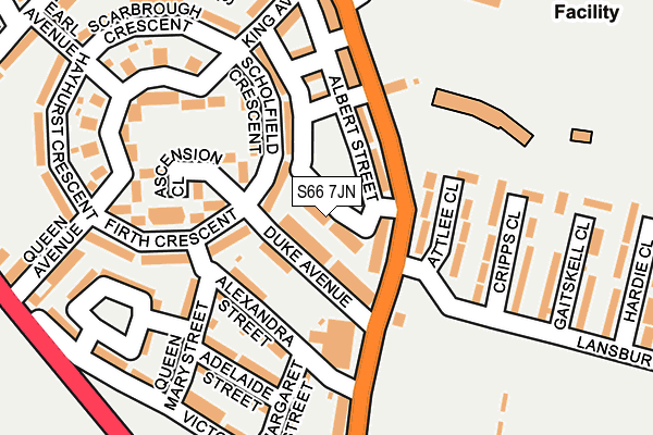 S66 7JN map - OS OpenMap – Local (Ordnance Survey)