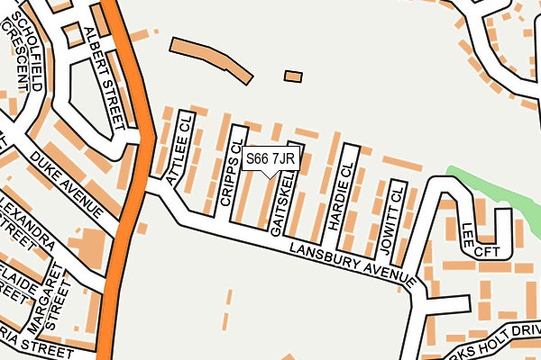 S66 7JR map - OS OpenMap – Local (Ordnance Survey)