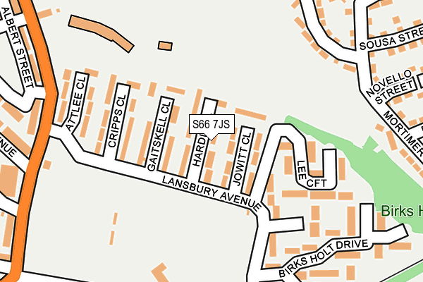 S66 7JS map - OS OpenMap – Local (Ordnance Survey)
