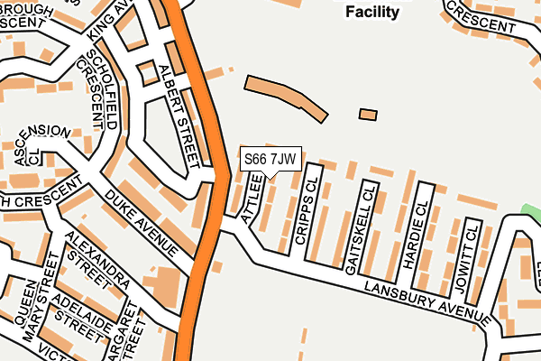 S66 7JW map - OS OpenMap – Local (Ordnance Survey)