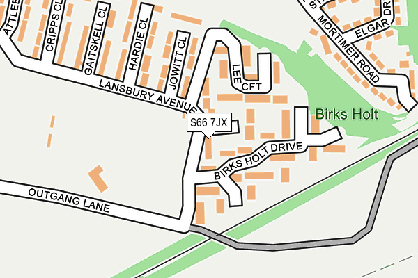 S66 7JX map - OS OpenMap – Local (Ordnance Survey)