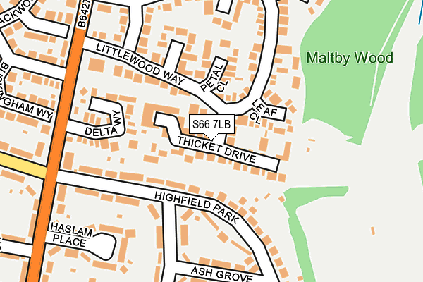 S66 7LB map - OS OpenMap – Local (Ordnance Survey)