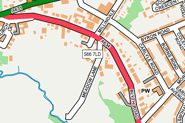 S66 7LD map - OS OpenMap – Local (Ordnance Survey)