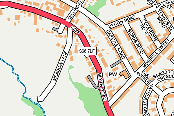 S66 7LF map - OS OpenMap – Local (Ordnance Survey)