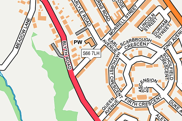 S66 7LH map - OS OpenMap – Local (Ordnance Survey)