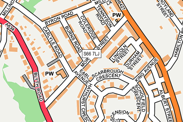 S66 7LJ map - OS OpenMap – Local (Ordnance Survey)