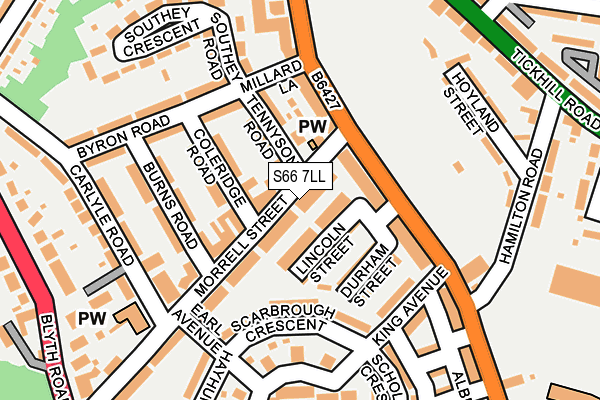 S66 7LL map - OS OpenMap – Local (Ordnance Survey)