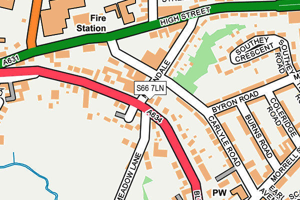 S66 7LN map - OS OpenMap – Local (Ordnance Survey)