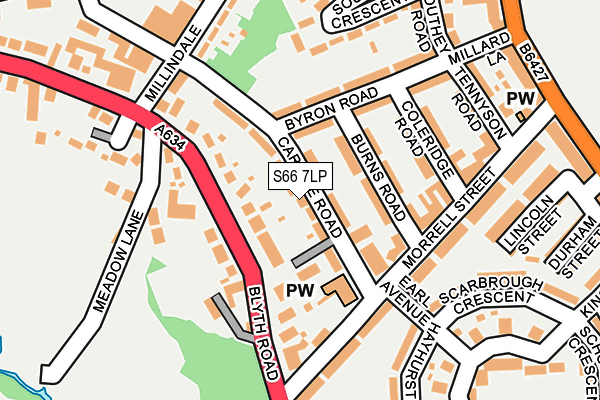 S66 7LP map - OS OpenMap – Local (Ordnance Survey)