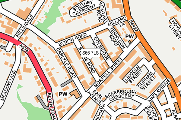 S66 7LS map - OS OpenMap – Local (Ordnance Survey)