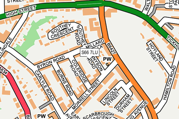 S66 7LU map - OS OpenMap – Local (Ordnance Survey)