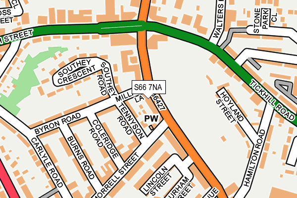 S66 7NA map - OS OpenMap – Local (Ordnance Survey)