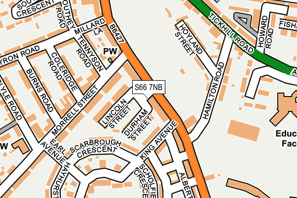 S66 7NB map - OS OpenMap – Local (Ordnance Survey)