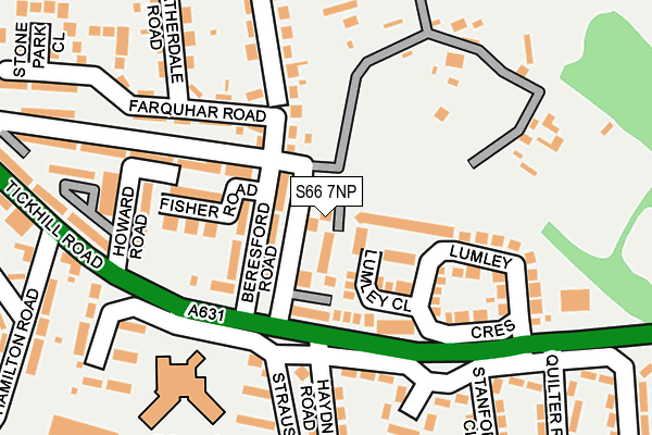 S66 7NP map - OS OpenMap – Local (Ordnance Survey)