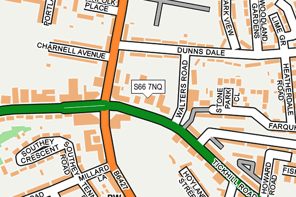 S66 7NQ map - OS OpenMap – Local (Ordnance Survey)