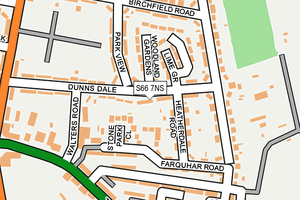 S66 7NS map - OS OpenMap – Local (Ordnance Survey)