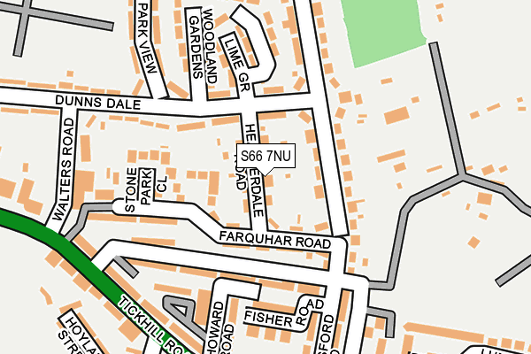 S66 7NU map - OS OpenMap – Local (Ordnance Survey)
