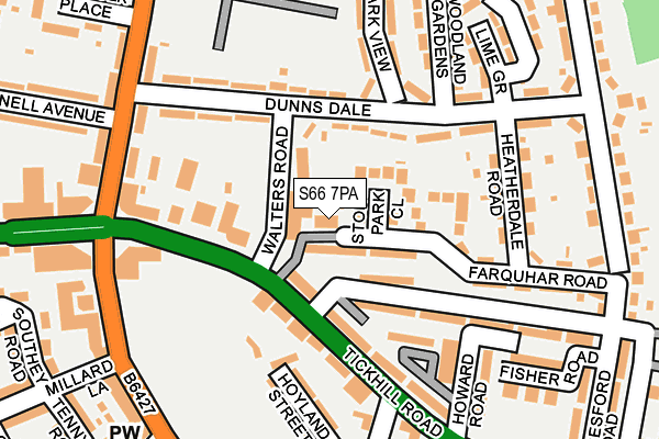 S66 7PA map - OS OpenMap – Local (Ordnance Survey)