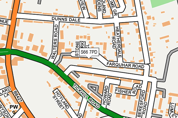 S66 7PD map - OS OpenMap – Local (Ordnance Survey)