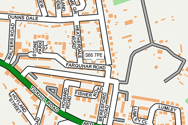 S66 7PE map - OS OpenMap – Local (Ordnance Survey)