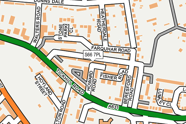 S66 7PL map - OS OpenMap – Local (Ordnance Survey)