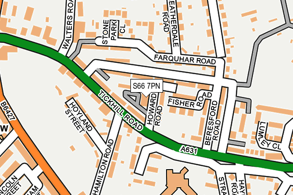 S66 7PN map - OS OpenMap – Local (Ordnance Survey)