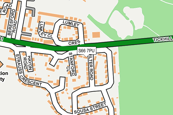 S66 7PU map - OS OpenMap – Local (Ordnance Survey)