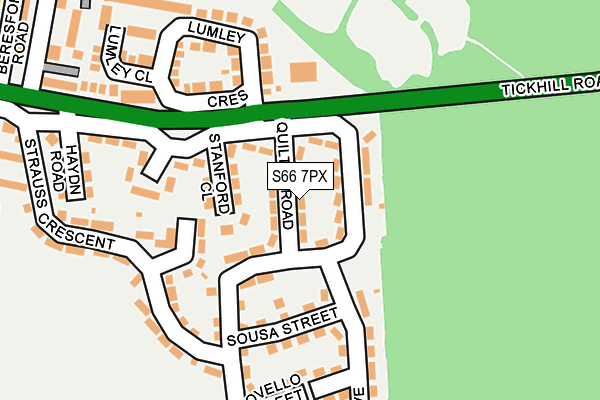 S66 7PX map - OS OpenMap – Local (Ordnance Survey)