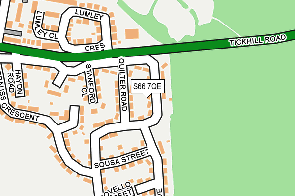 S66 7QE map - OS OpenMap – Local (Ordnance Survey)