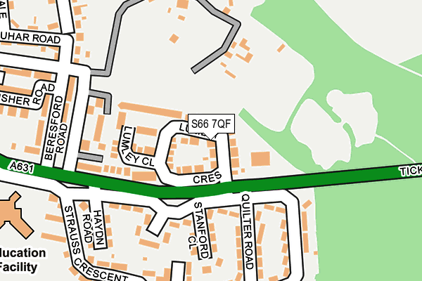 S66 7QF map - OS OpenMap – Local (Ordnance Survey)