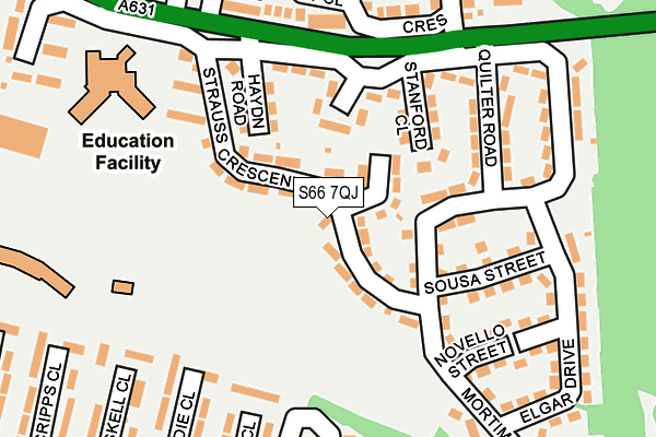 S66 7QJ map - OS OpenMap – Local (Ordnance Survey)