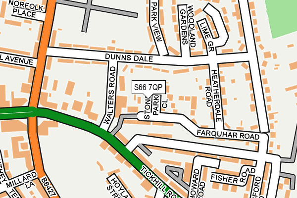 S66 7QP map - OS OpenMap – Local (Ordnance Survey)