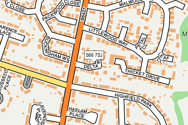 S66 7SJ map - OS OpenMap – Local (Ordnance Survey)