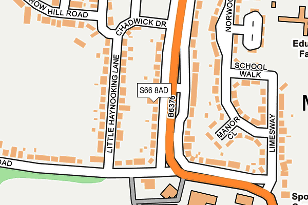 S66 8AD map - OS OpenMap – Local (Ordnance Survey)