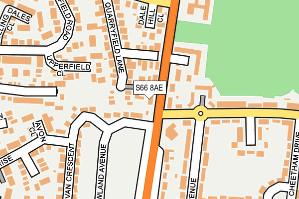 S66 8AE map - OS OpenMap – Local (Ordnance Survey)