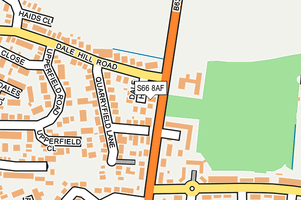 S66 8AF map - OS OpenMap – Local (Ordnance Survey)