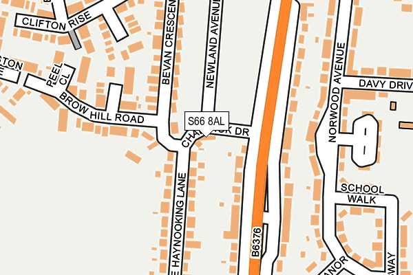 S66 8AL map - OS OpenMap – Local (Ordnance Survey)