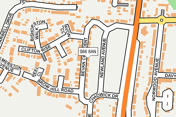 S66 8AN map - OS OpenMap – Local (Ordnance Survey)