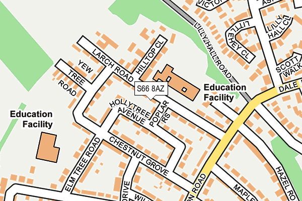 S66 8AZ map - OS OpenMap – Local (Ordnance Survey)