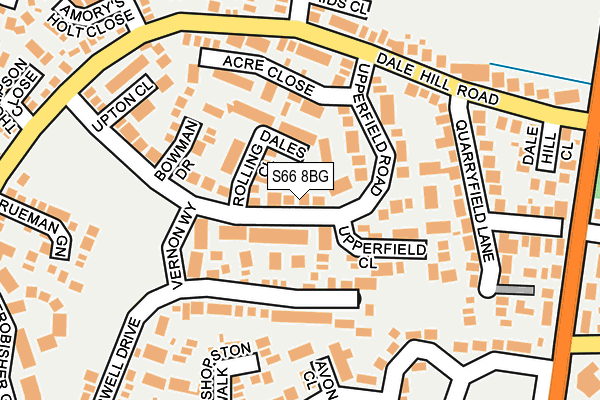 S66 8BG map - OS OpenMap – Local (Ordnance Survey)