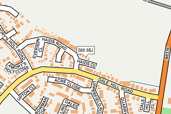 S66 8BJ map - OS OpenMap – Local (Ordnance Survey)