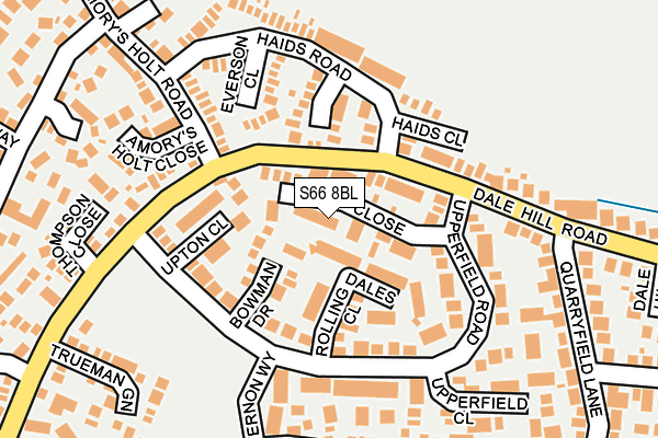 S66 8BL map - OS OpenMap – Local (Ordnance Survey)