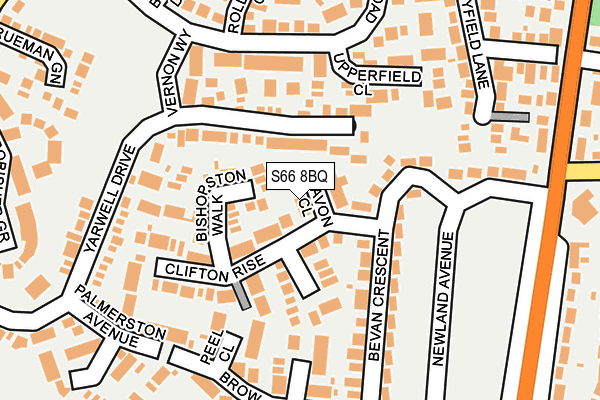 S66 8BQ map - OS OpenMap – Local (Ordnance Survey)