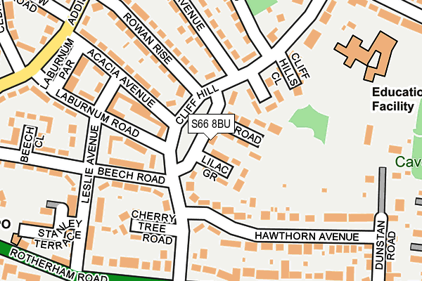 S66 8BU map - OS OpenMap – Local (Ordnance Survey)