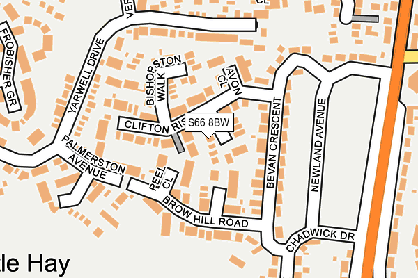 S66 8BW map - OS OpenMap – Local (Ordnance Survey)