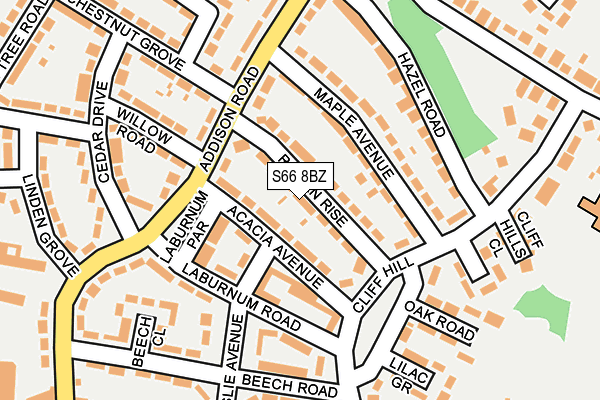 S66 8BZ map - OS OpenMap – Local (Ordnance Survey)
