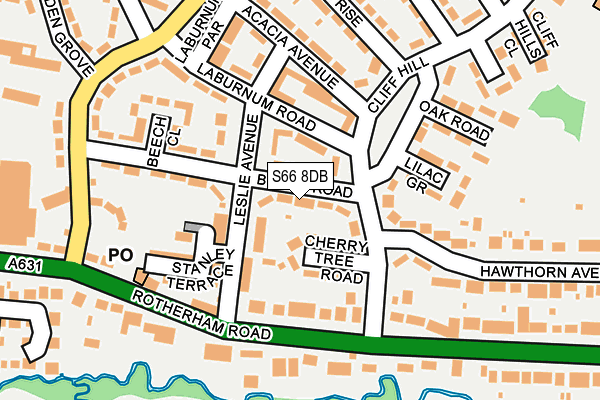 S66 8DB map - OS OpenMap – Local (Ordnance Survey)