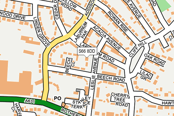 S66 8DD map - OS OpenMap – Local (Ordnance Survey)