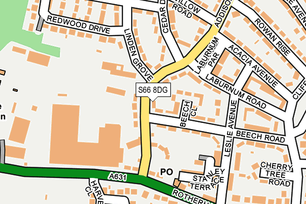 S66 8DG map - OS OpenMap – Local (Ordnance Survey)