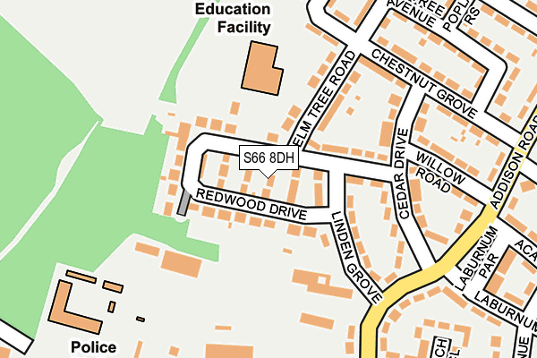 S66 8DH map - OS OpenMap – Local (Ordnance Survey)